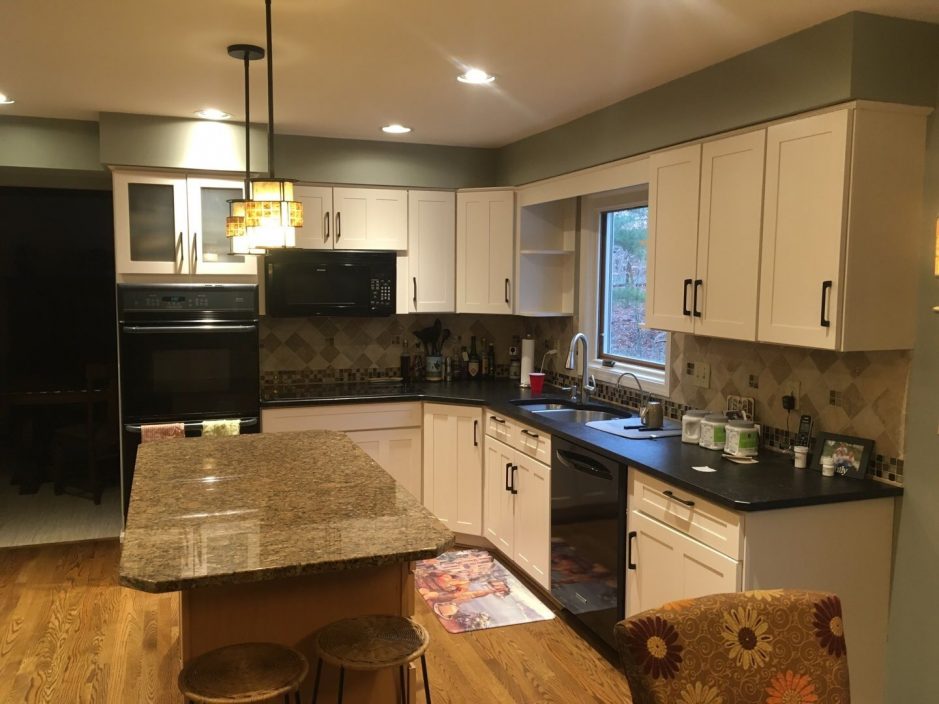 Off White Kitchen Cabinet Painting (After)